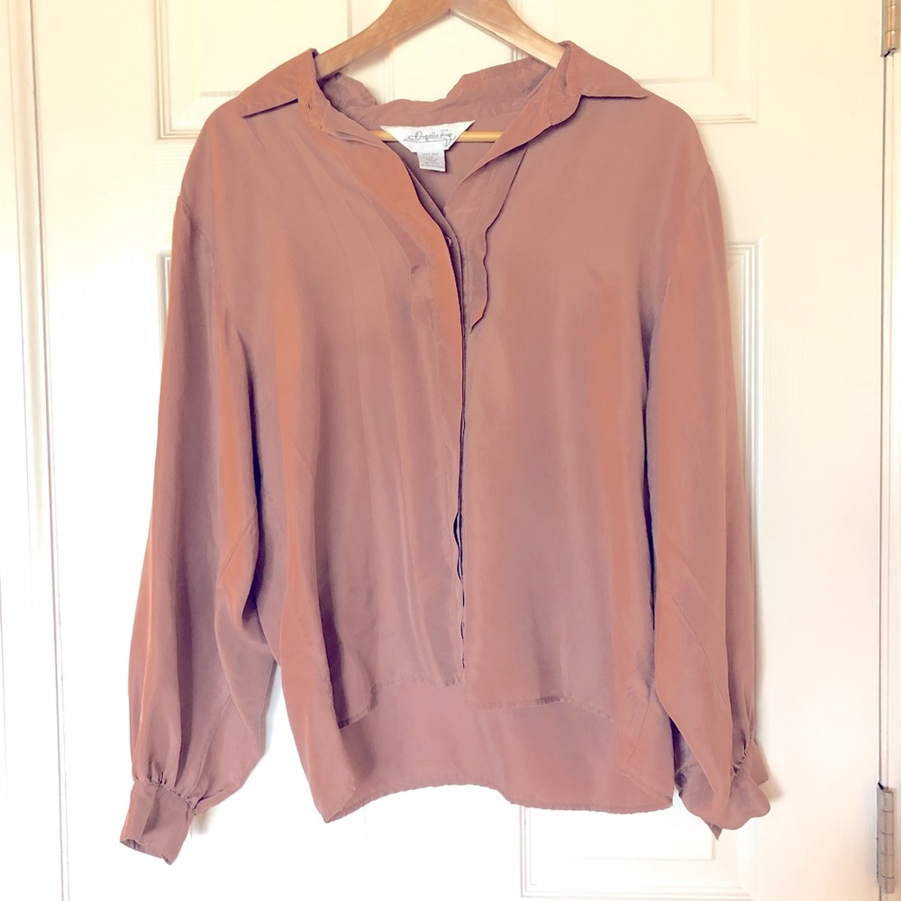 Angela Tong 100% Silk Button Down Blouse 12